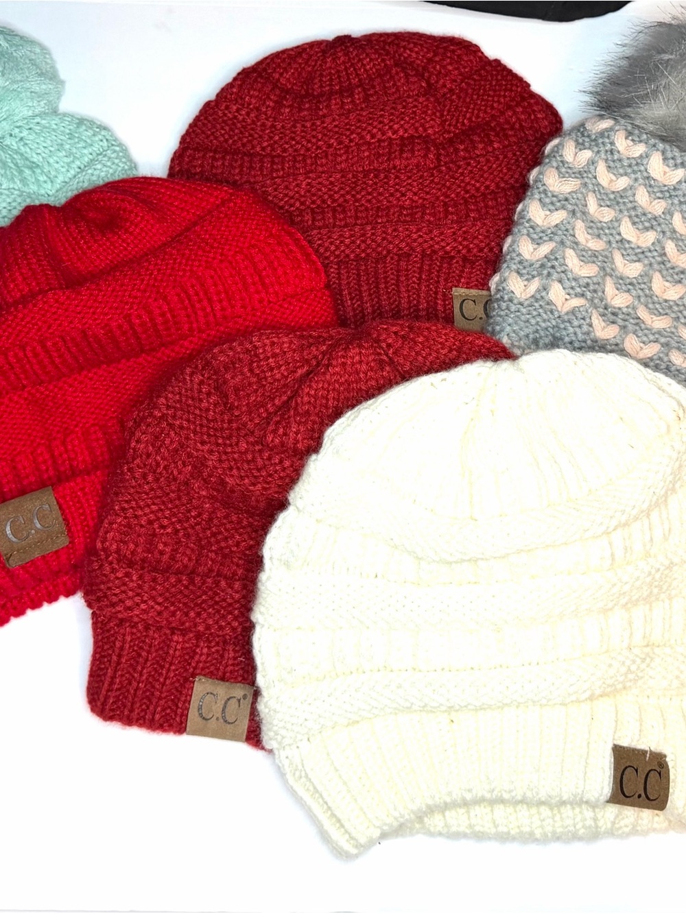 C.C Kids Beanie Hat - Red & Cream